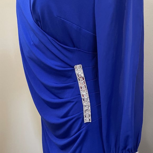 Glamour, Women's Dress, size 10, blue with open long sleeves and cuffs. - Picture 6 of 9